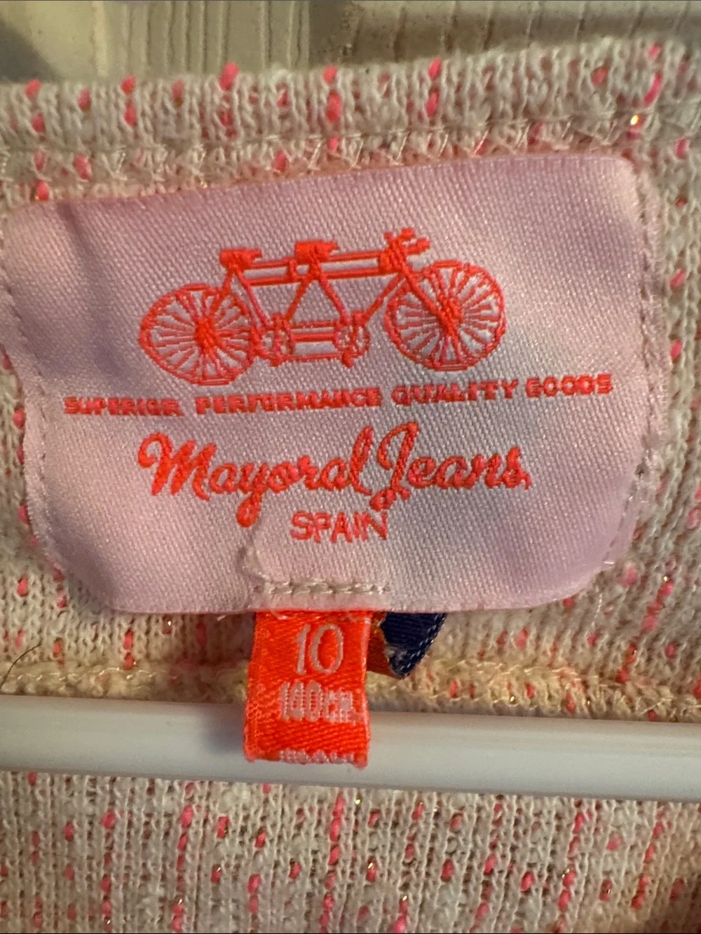 Mayoral Pink Tweed Zip-Front Girls Jacket with Stud Detail